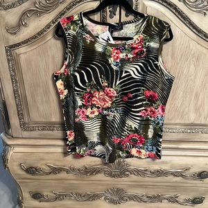 Fun, multicolored, tank top with beads